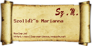 Szollás Marianna névjegykártya