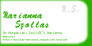 marianna szollas business card